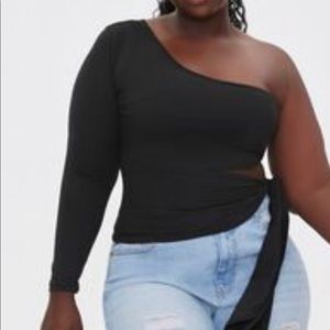 One Shoulder Tie Waist crop top NWT